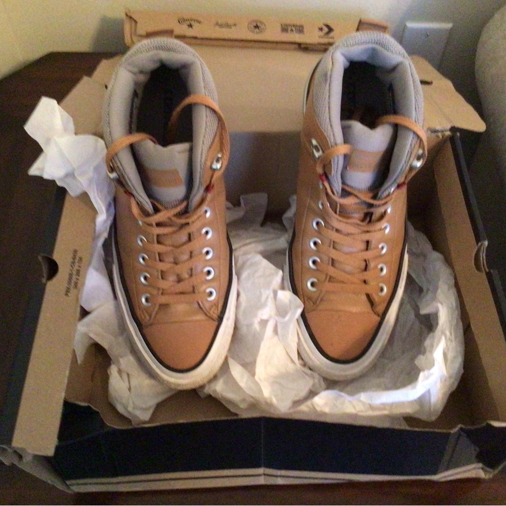 Converse Vintage Leather Gold Hightop (10)